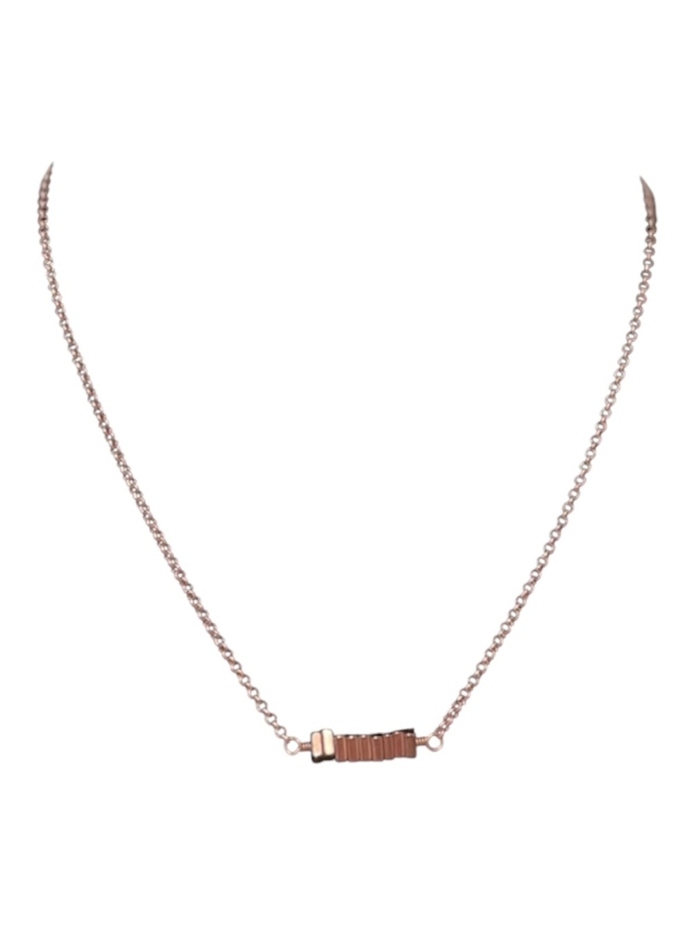 Marie Chavez Delicate Silver Bar Pendant Necklace - Minimal Women's Jewelry GUC